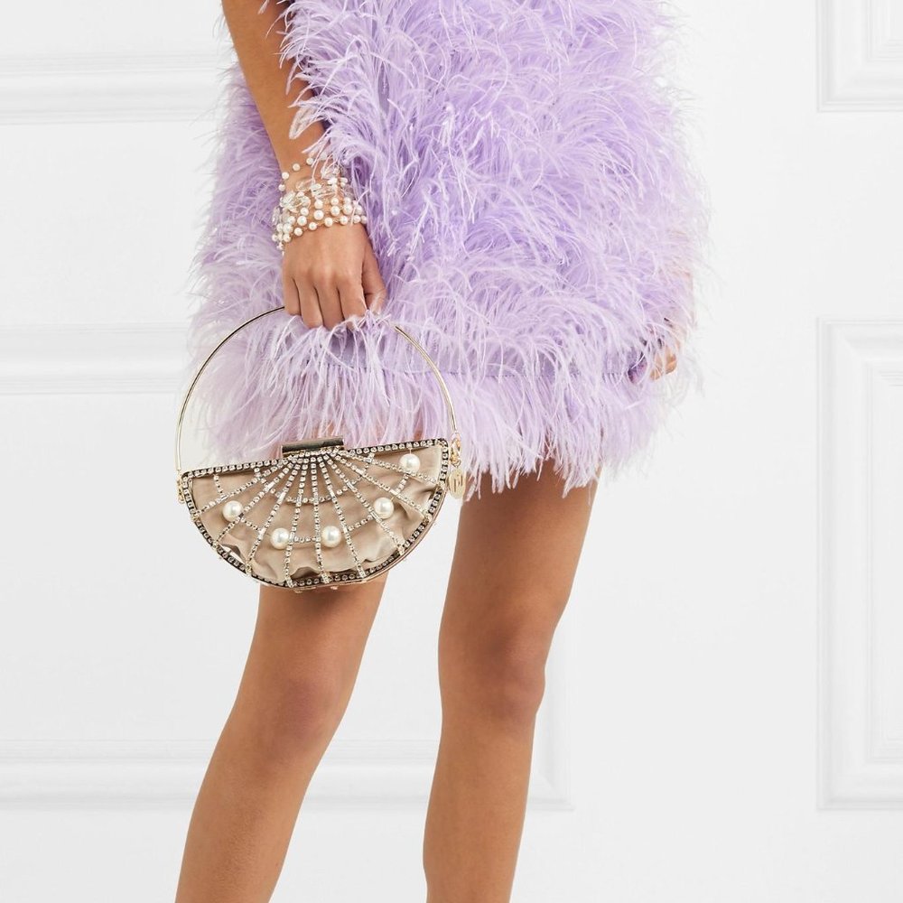 ROSANTICA Jodi crystal Half-moon Clutch